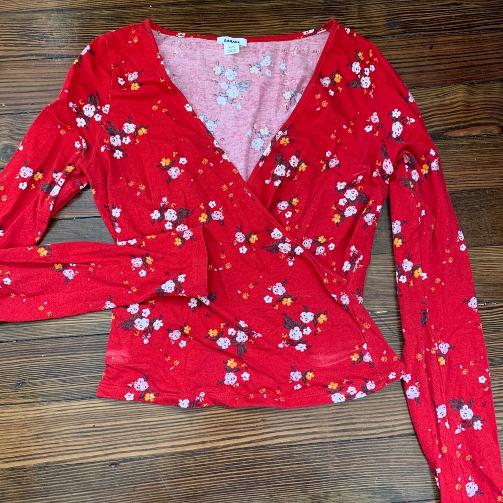 Floral cropped long sleeve